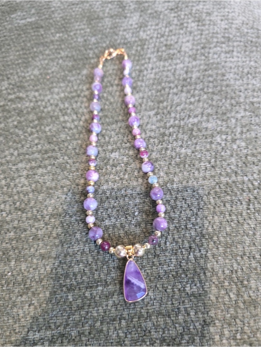 Amethyst necklace handmade